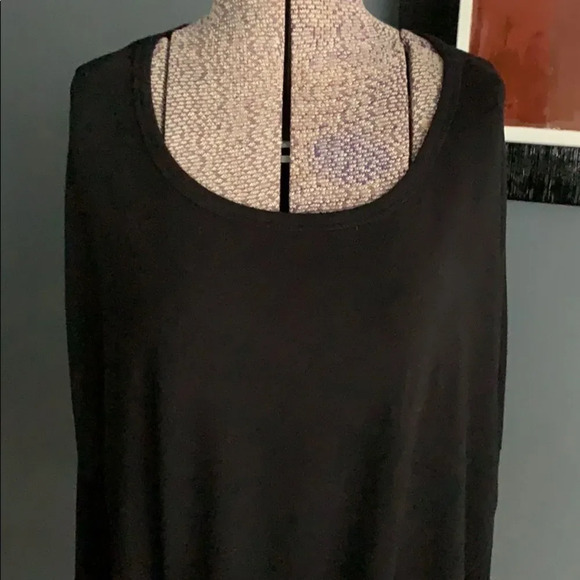 red23 black stretch jersey asymmetrical hem top, M - Picture 3 of 5